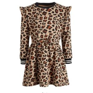 Little Girls Cheetah-Print Sweatshirt Dress Size 5
